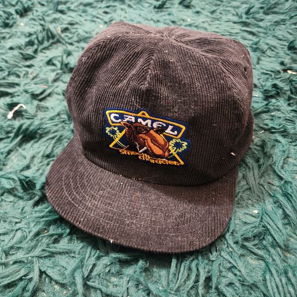 Vintage Camel Cigarettes Corduroy Hat 90s Snapback Tobacco Cap - Picture 2 of 6